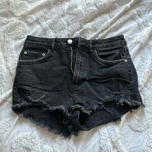 Zara high rise denim shorts